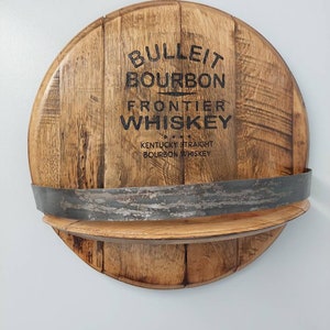 Bourbon barrel shelf with engraved logo image 4