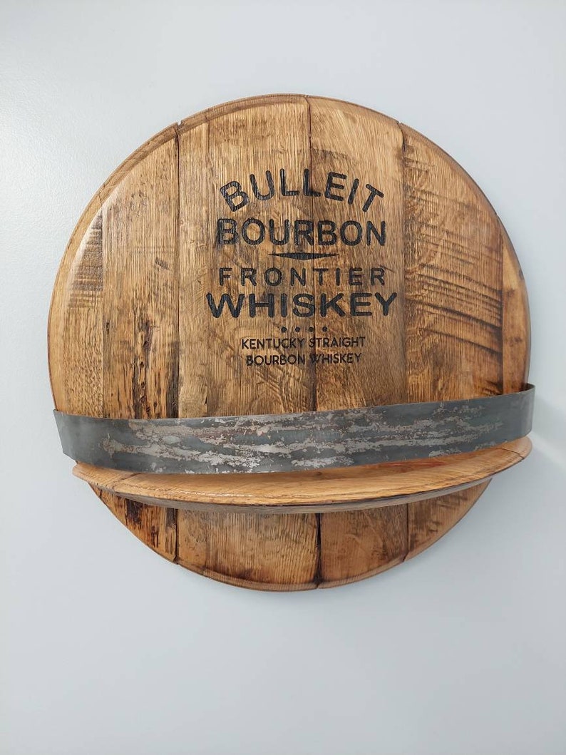 Bourbon barrel shelf with engraved logo image 4