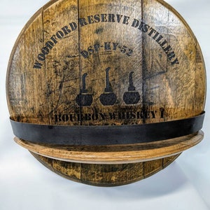 Bourbon barrel shelf with engraved logo image 5