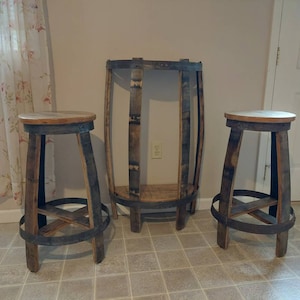 Half round pub table and stools