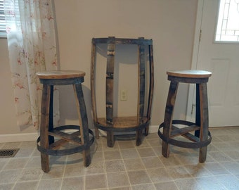Half round pub table and stools