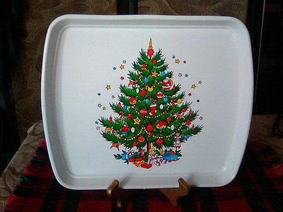 Christmas serving tray Retro kitschy fun in the classic early 1980's