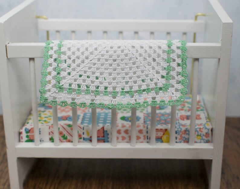 1 12 Scale Miniature Baby Blanket Dollhouse Bedding Crochet Etsy