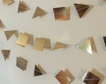 metallic gold geometric garland | wedding | shower | birthday party | nursery decor