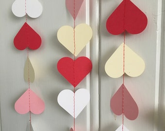 heart paper garland | valentine garland | mix and match | customize | wedding | bridal shower | baby shower | nursery | party decorations