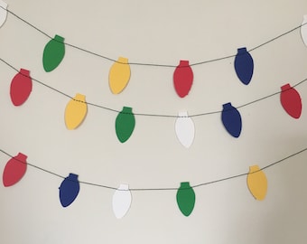 christmas bulbs paper garland | retro |  mantel decor | christmas tree decor | holiday decorations