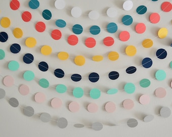 circle paper garland | geometric garland | mix and match | customize | wedding | bridal shower | baby shower | nursery | party decorations