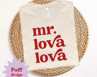 Mr.Lova red puff design kids tee shirt