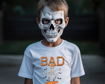 Bad to the bone kids Halloween Tee shirt