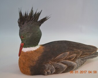 Livanbirds, nurogęś Drake, ręcznie robiona kaczka, rzeźbione ptaki, drewniana kaczka, wystrój domu, oryginalna kaczka, brązowa, sztuka kaczki, ręcznie rzeźbiona, malowany ptak