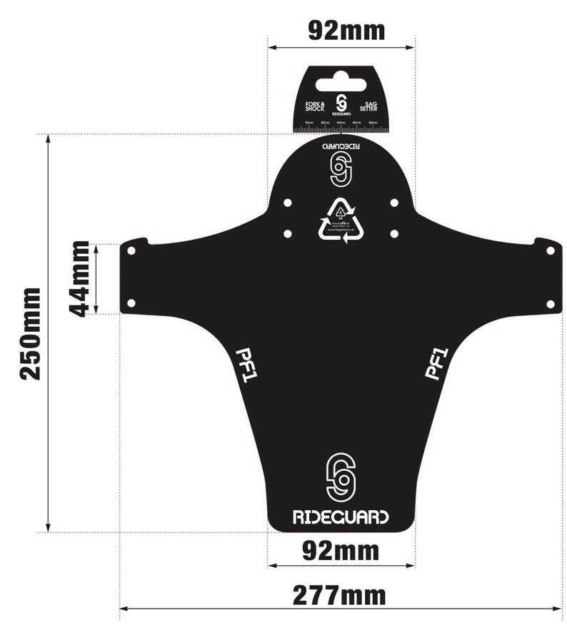 RideGuard Mountain Bike Mudguard Set PF1 & PF2 Front and Rear Fenders, Geo Orange, UK Made. image 8