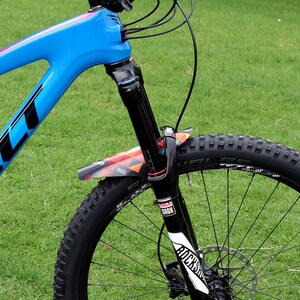 RideGuard Mountain Bike Mudguard Set PF1 & PF2 Front and Rear Fenders, Geo Orange, UK Made. image 6