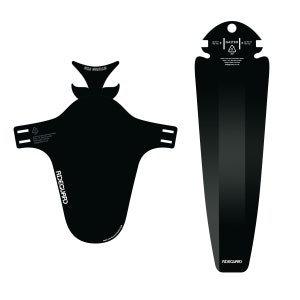 RideGuard Gravel Front & Rear Vision Gaiter Mudguard Set For Gravel CX Bikes Fender Classic Black Design.