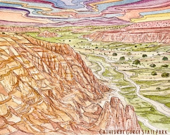 Cathedral Gorge Mosaic Nevada | Watercolor Art