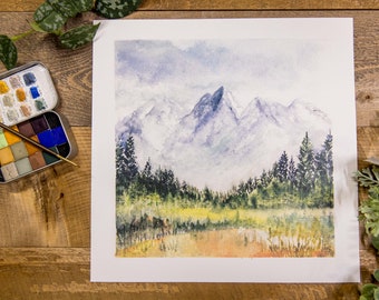 Golden Meadows Print | Watercolor Art