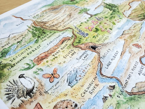 Oregon Desert Trail Map Oregon Desert Trail Map | Etsy Canada