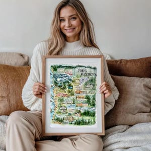 Forks Washington Twilight Location Map Art Print