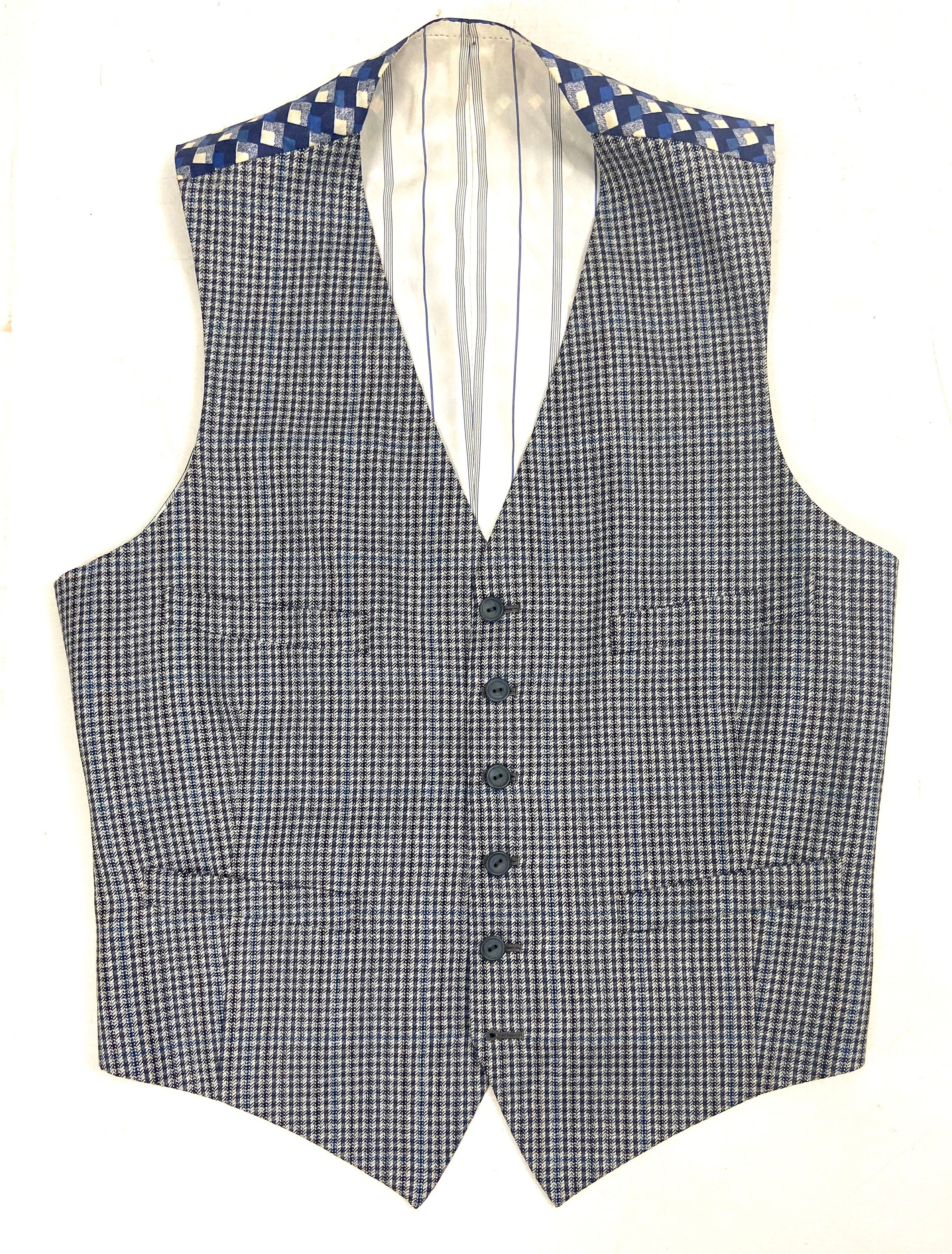 Image of Original 1960S Men’S Houndstooth Check Fancy Back Waistcoat