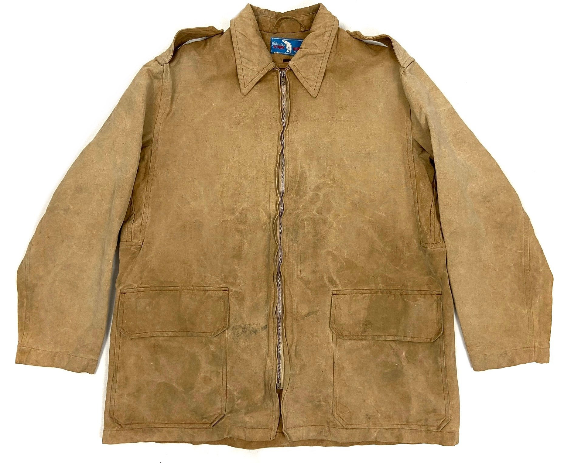 Image of Original 1950S French Duck Canvas Zip Front Jacket