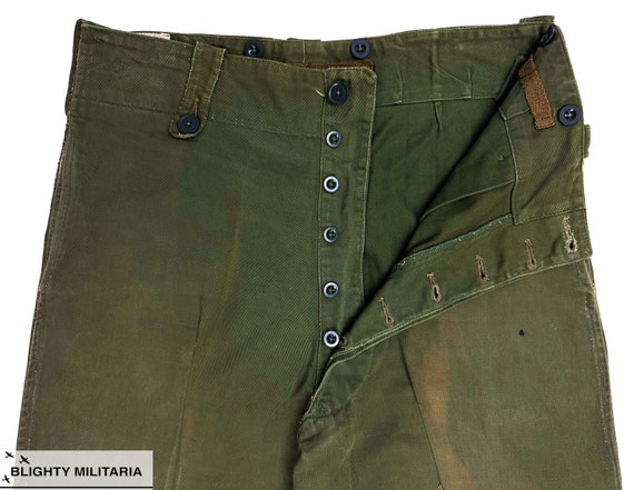 Original 1966 Dated Overall Green Trousers - Size… - image 4