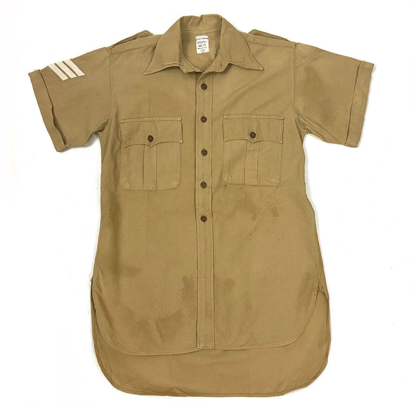 Image of Original 1954 British Military Aertex Khaki Drill Shirt