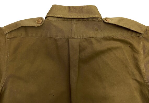 Original 1940s Men's Cotton Drill Shirt with Butt… - image 9