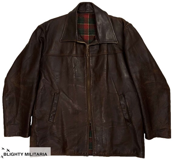 Original 1940s Belgium Leather Jacket - Large Size 48\