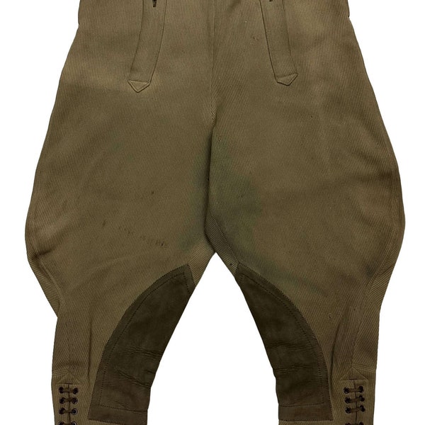 Original 1920s British Fall Front Tan Bedford Cord Breeches