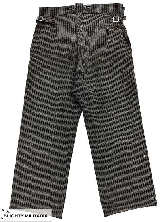 Original 1940s French Striped Work Trousers - Siz… - image 7
