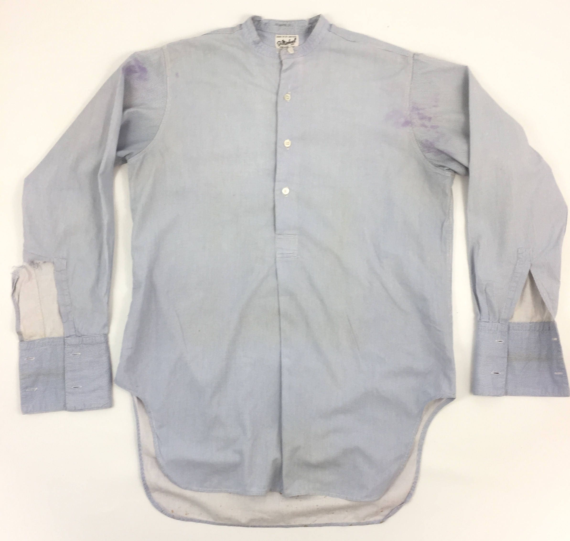 Image of 1940S Men's Collarless Shirt By "st. Michael'