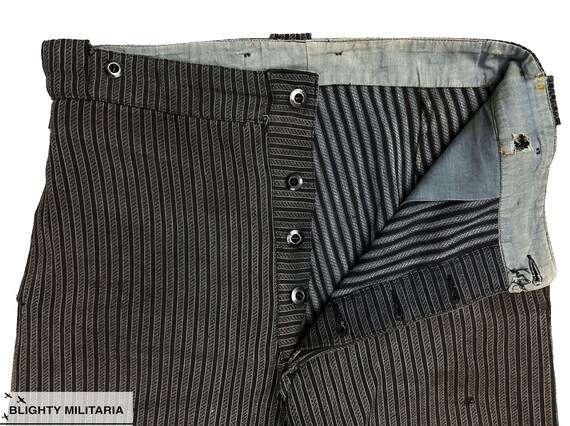 Original 1940s French Striped Work Trousers - Siz… - image 5