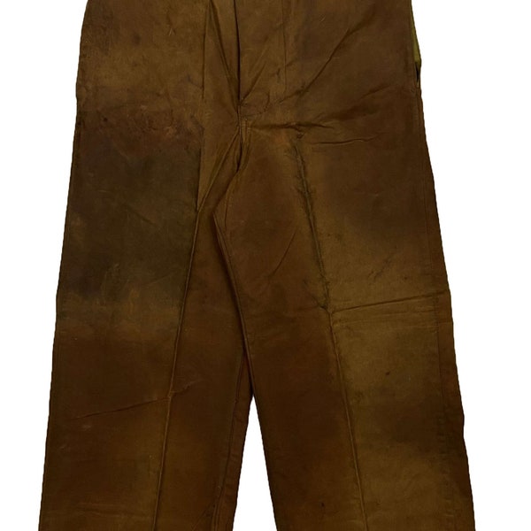 Rare Original 1950s Barbour Wax Cotton Trousers - Size Small