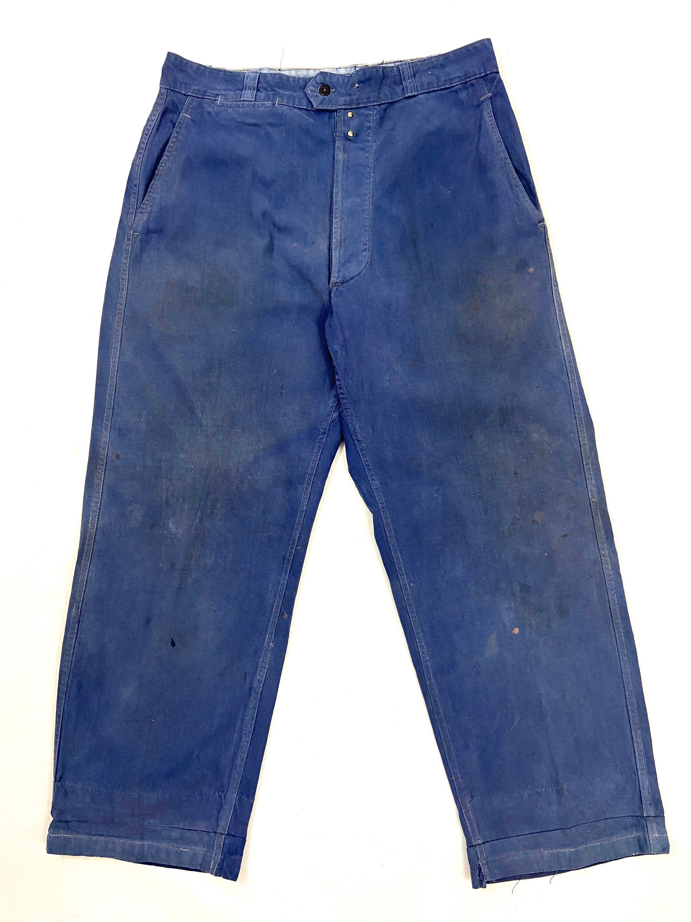 Image of Original 1950S Blue French Workwear Trousers By "Extra Savo'
