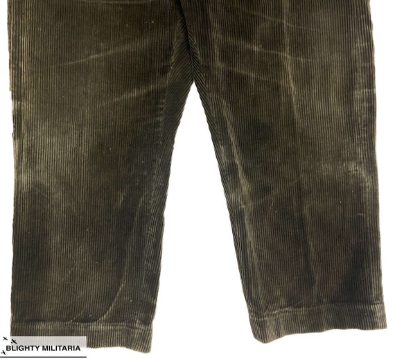 Original 1940s Brown French Corduroy Workwear Tro… - image 3