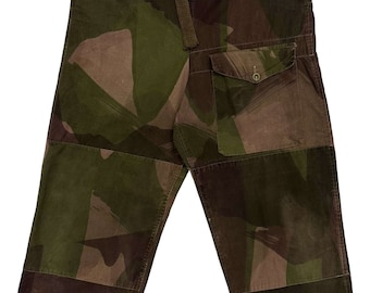 Original 1944 datiert britische Armee Camouflage Hose Winddicht Hose Größe 1
