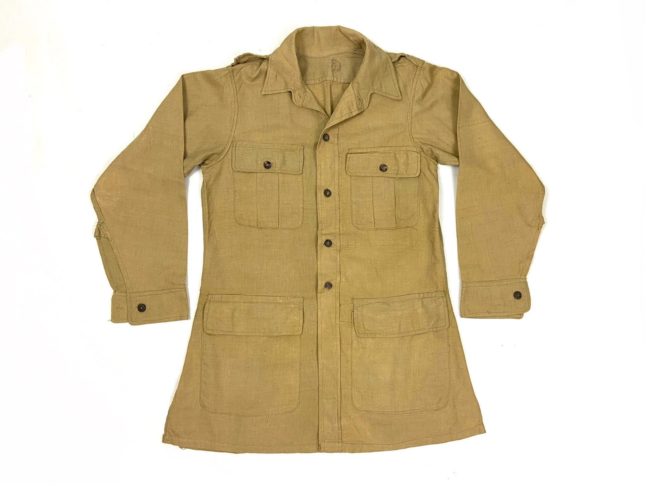 Image of Original 1943 Dated British Aertex Bush Jacket