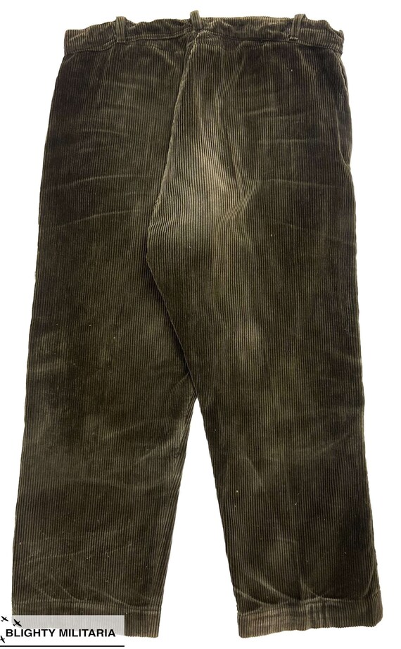 Original 1940s Brown French Corduroy Workwear Tro… - image 8