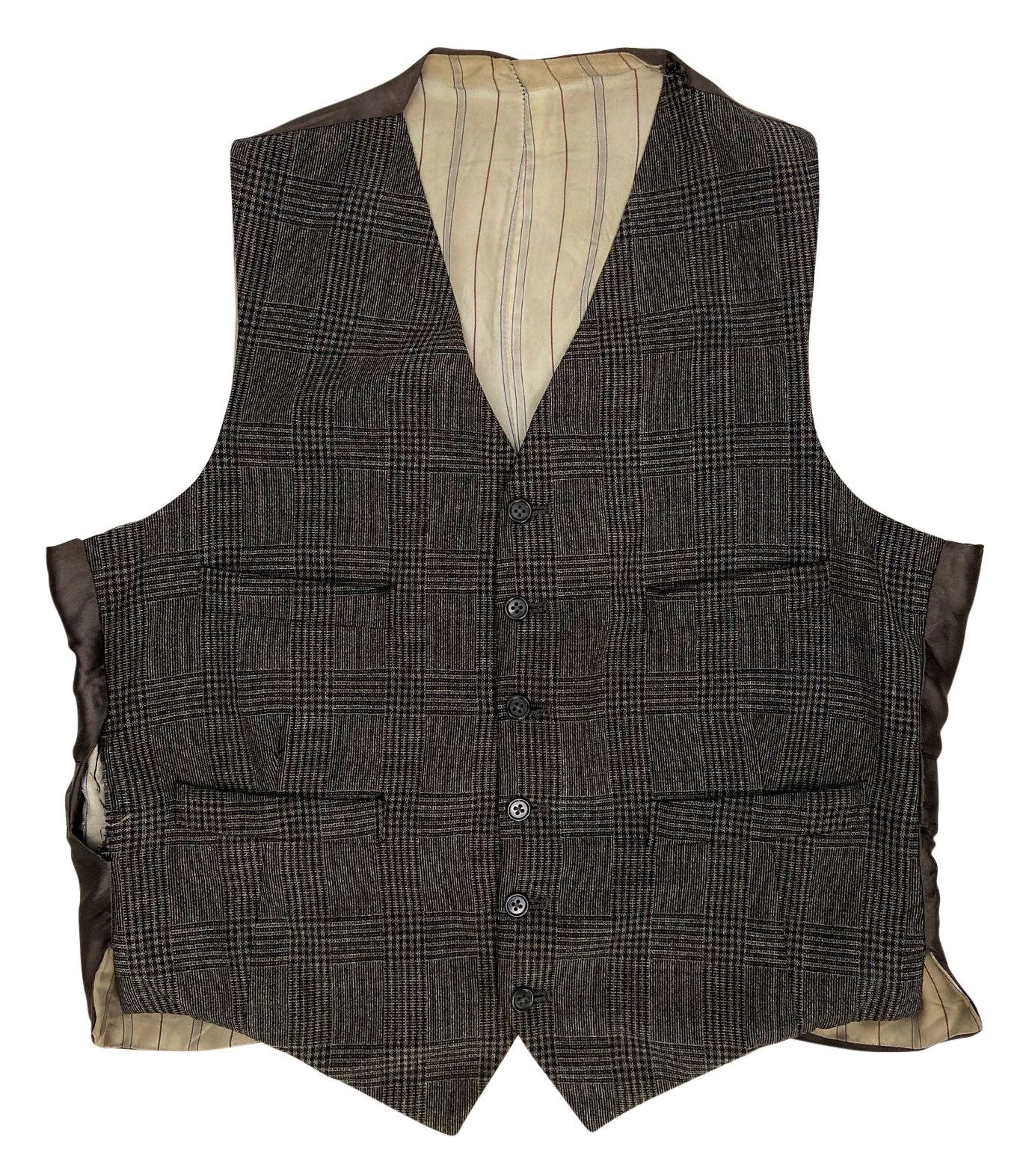 Image of Original 1950S Men's Prince Of Wales Check Waistcoat