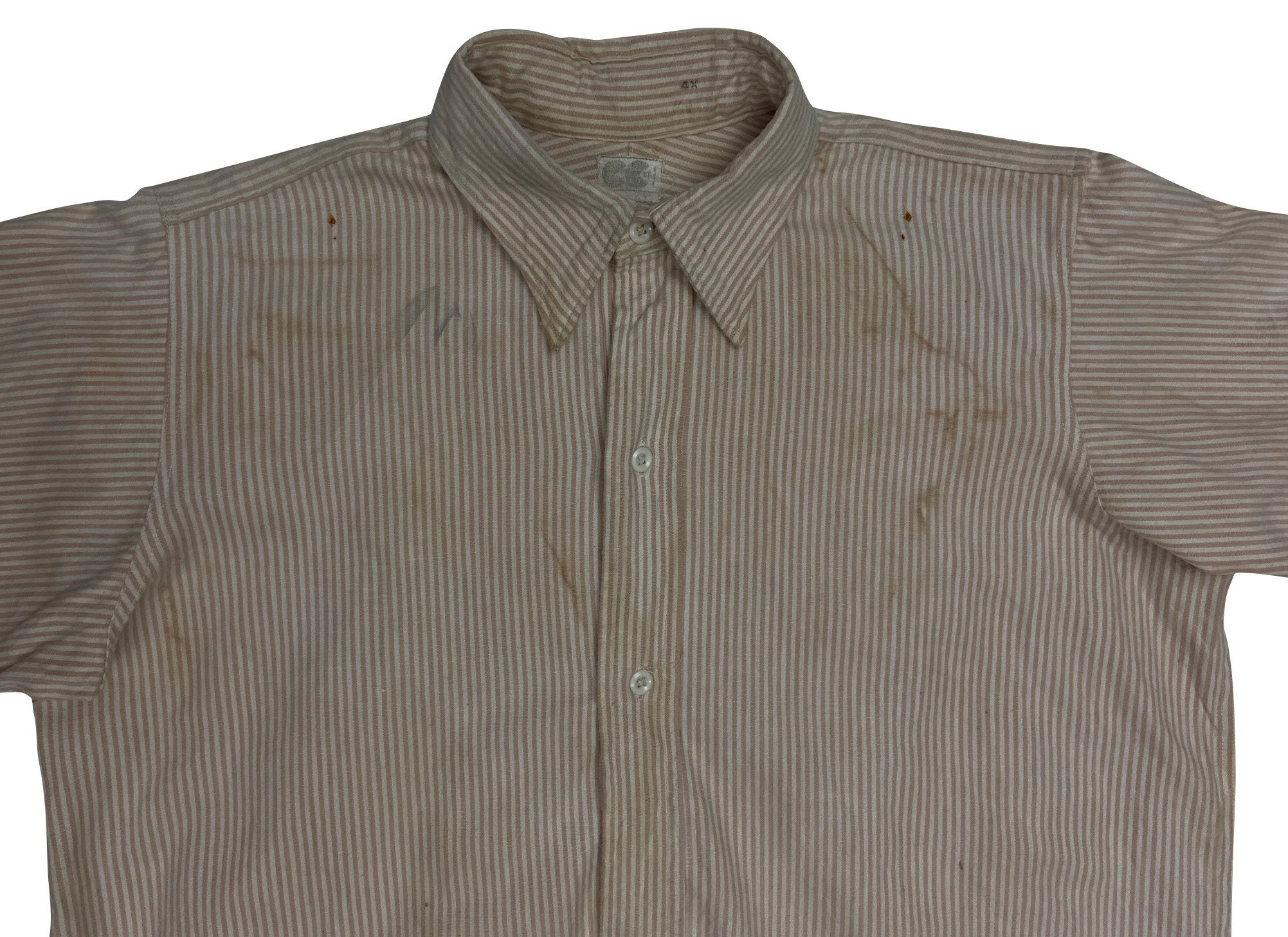 Original 1940s CC41 Wool Collared Pink and White Striped Shirt - Etsy UK