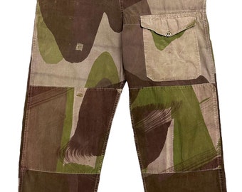Original 1943 Dated British Army Camouflage Windproof Trousers 