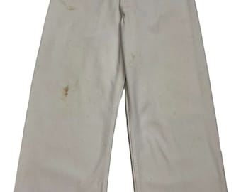 Original 1940s White Cotton Summer Trousers