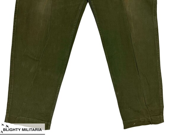 Original 1966 Dated Overall Green Trousers - Size… - image 3