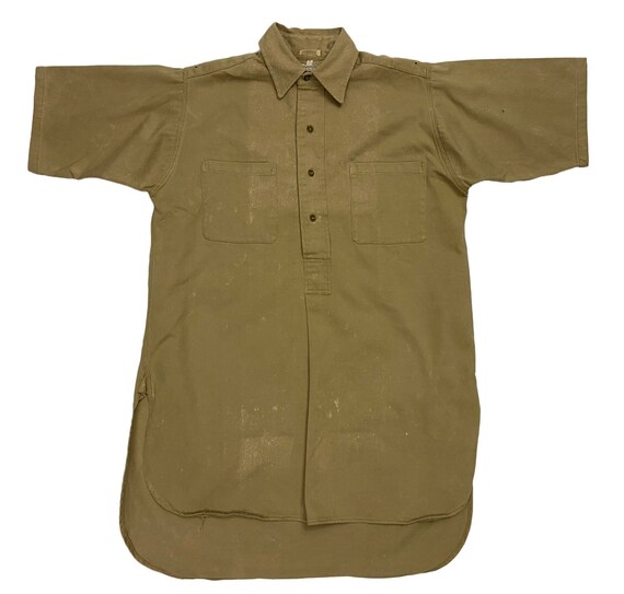 Original 1940s Royal Navy Khaki Drill Work Shirt