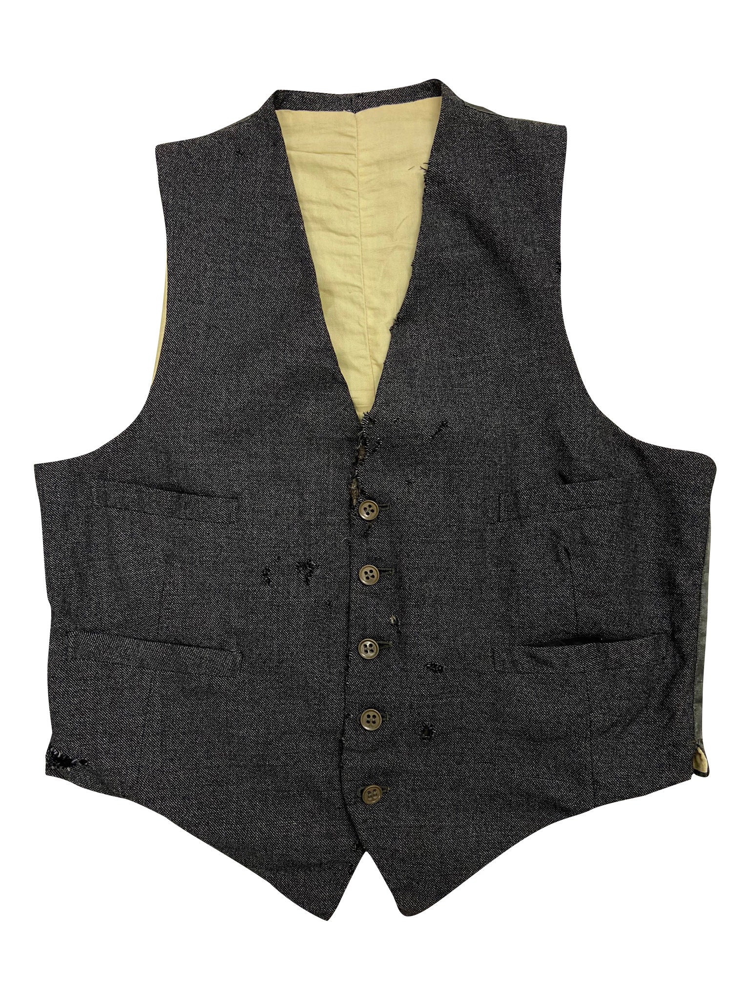 Image of Original 1940S Grey Cc41 Men's Waistcoat