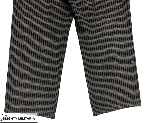 Original 1940s French Striped Work Trousers - Siz… - image 9