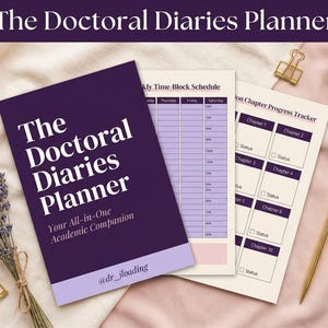 The Doctoral Diaries Planner | Dissertation Tracker & Academic Study Guide | Grad School Digital Planner | GoodNotes PDF