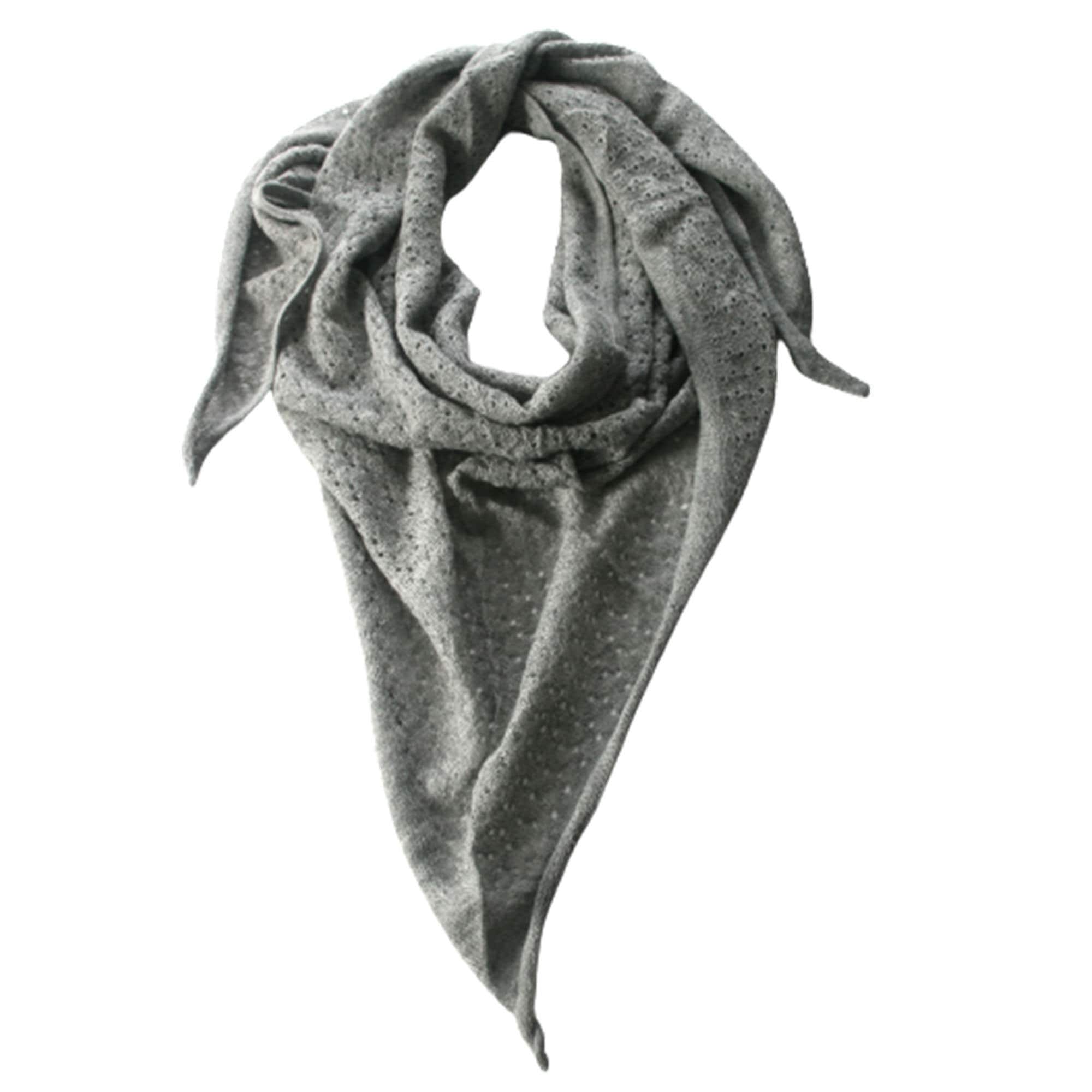 Bufanda de punto ligera Triangle 100% Baby Alpaca ~ Gris