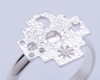 PRINCESA INCA 950 Silver Ring ~ Andean Cross Jewelry