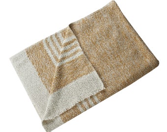 100% Cotton Baby Blanket ~ Lt Yellow/Cream