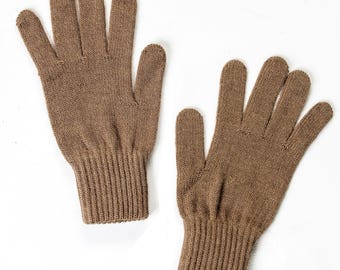 Alpaca Wool Gloves - Soft Warm Winter Unisex Handwear - Camel